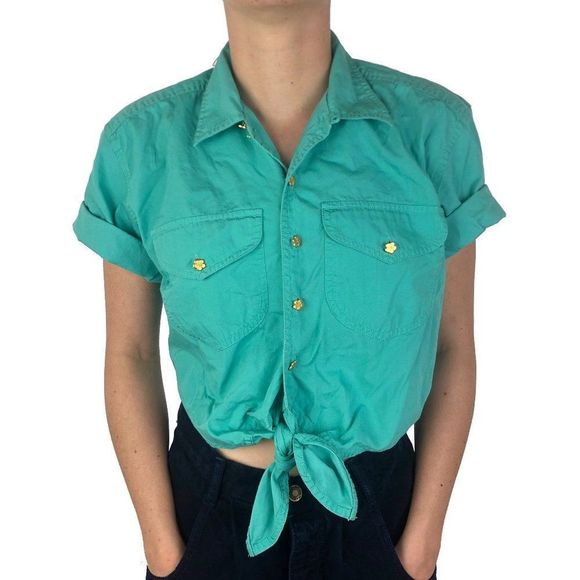 Liz Claiborne Tops - Vintage Liz Claiborne Button Down Crop Top